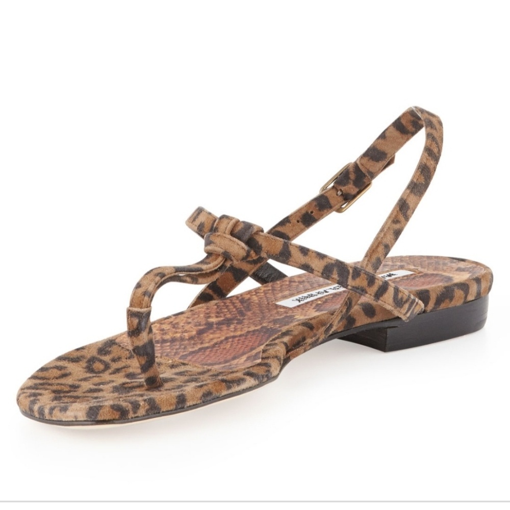 Manolo Blahnik Leopard Print Sandals